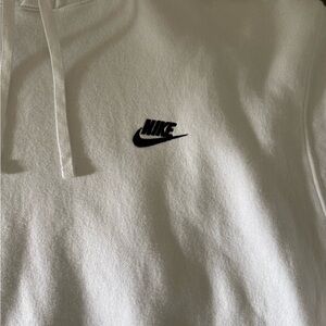 Nike White Hoodie with Black Logo